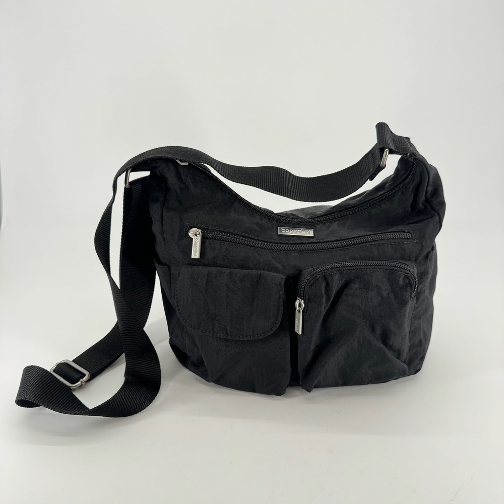 Baggallini Crossbody Bag Womens Nylon Multi Pocket Hobo Travel Shoulder Bag
